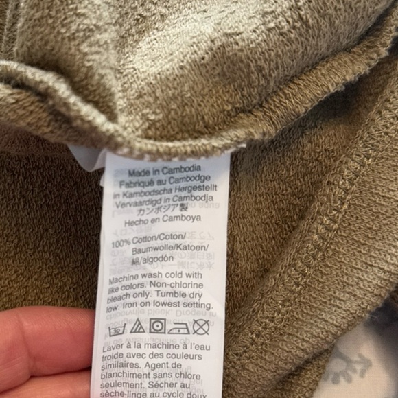 Madewell Shoulder Button Elbow Patch Long Sleeve Tan Top Size Small - Picture 3 of 7